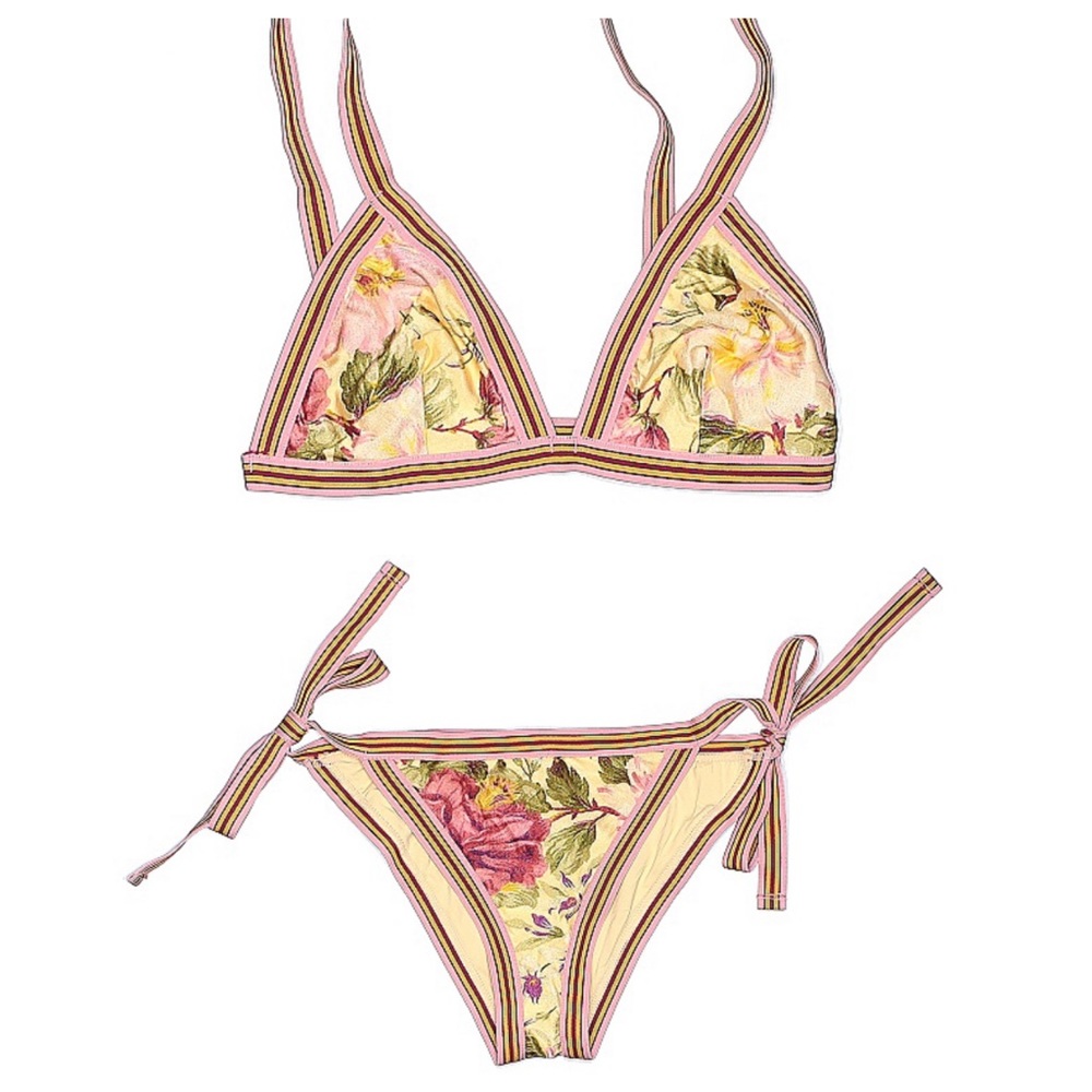 Zimmermann bikini top and bottom gently used. Pretty pink with flowers.